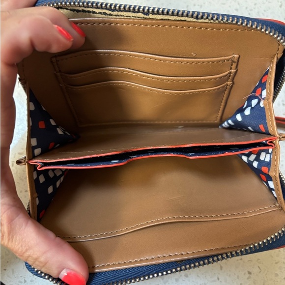 STELLA & DOT Chelsea Tech Navy White Stripe Wristlet Wallet Clutch - Picture 6 of 9